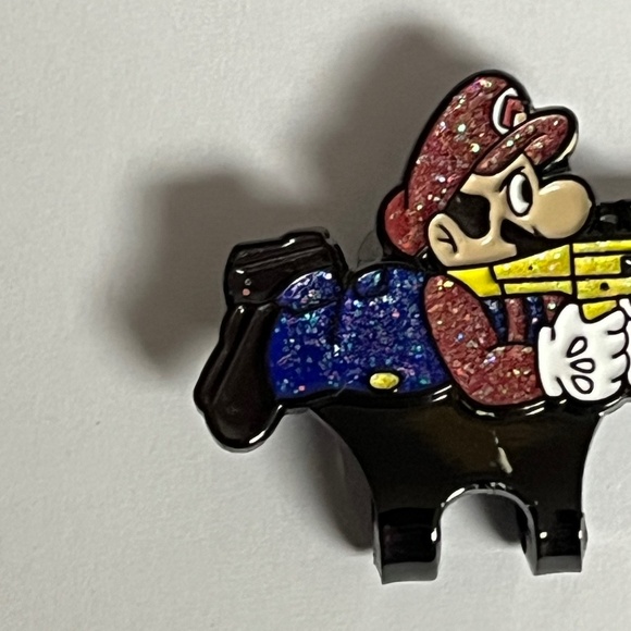 Super Mario Gun Sniper AK Blip Hat Pin Pins Streetwear Fitted New Era Glitter - Picture 2 of 8